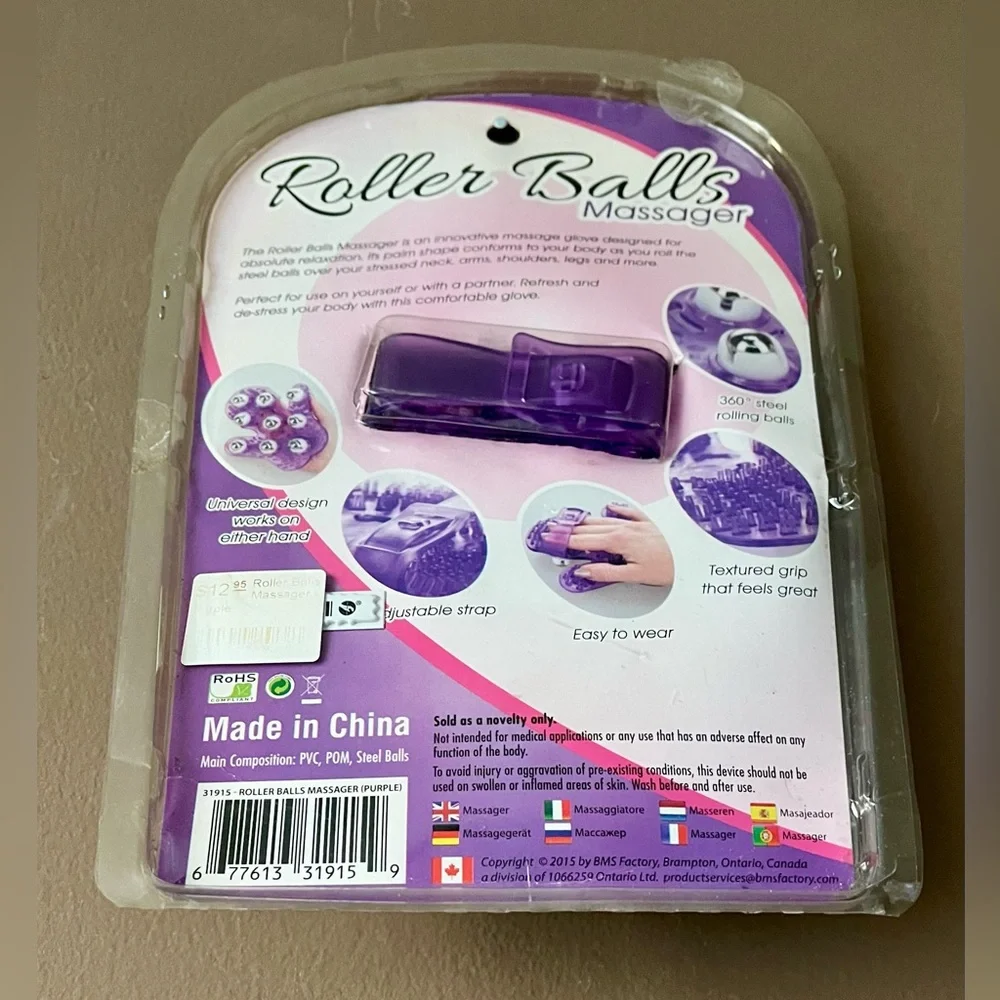 Roller Ball Massager Glove — Purple New with Tag